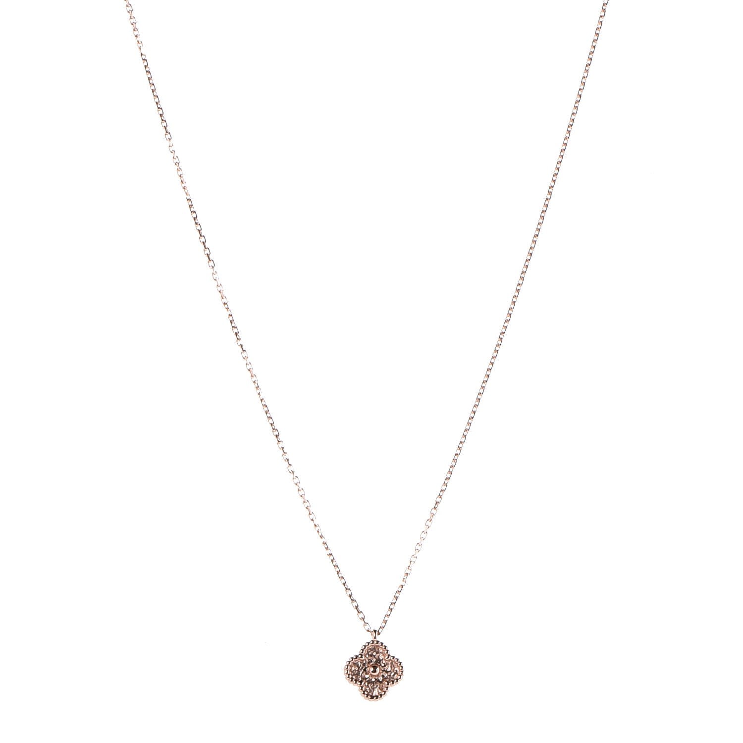 Van Cleef & Arpels 18K Rose Gold Sweet Alhambra Pendant Necklace 1 of 6