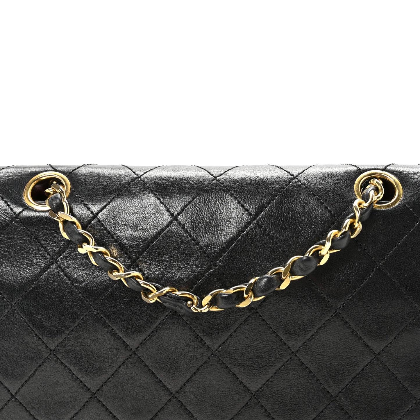 Lambskin Quilted Small Single Flap Black