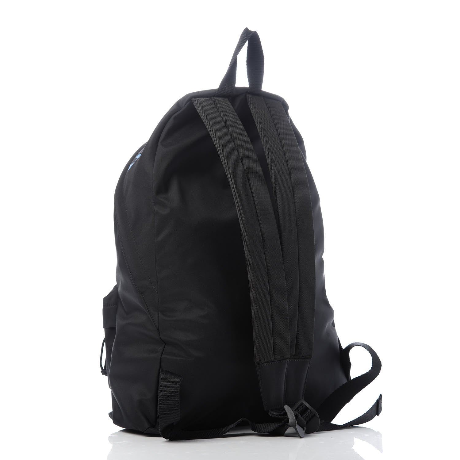 Balenciaga Recycled Sport Nylon Logo Embroidered Wheel Backpack Black Cyan 2 of 7