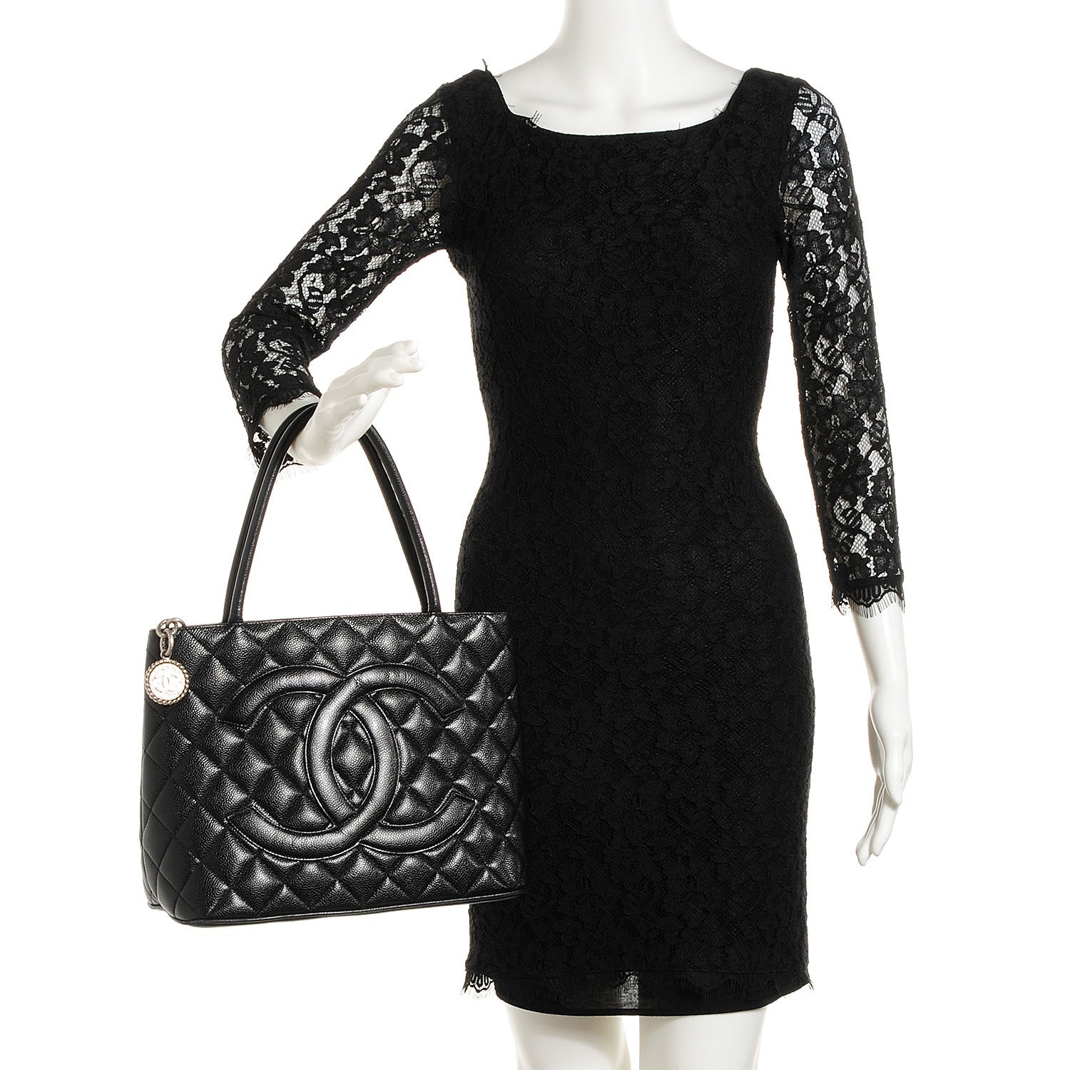 Chanel Caviar Quilted Medallion Tote Black 2 of 7