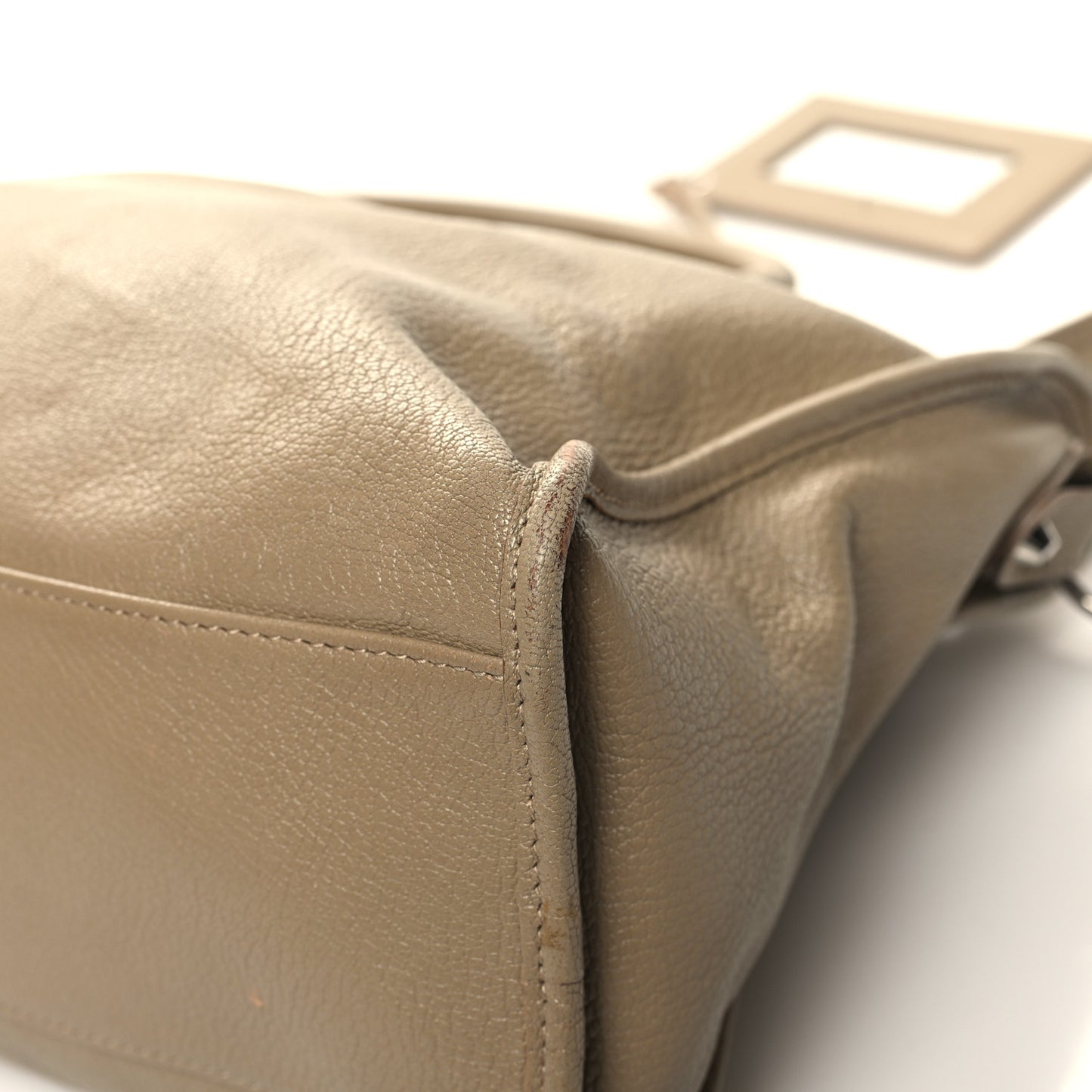 Chevre Silver Metallic Edge Hardware City Beige Dune Argille