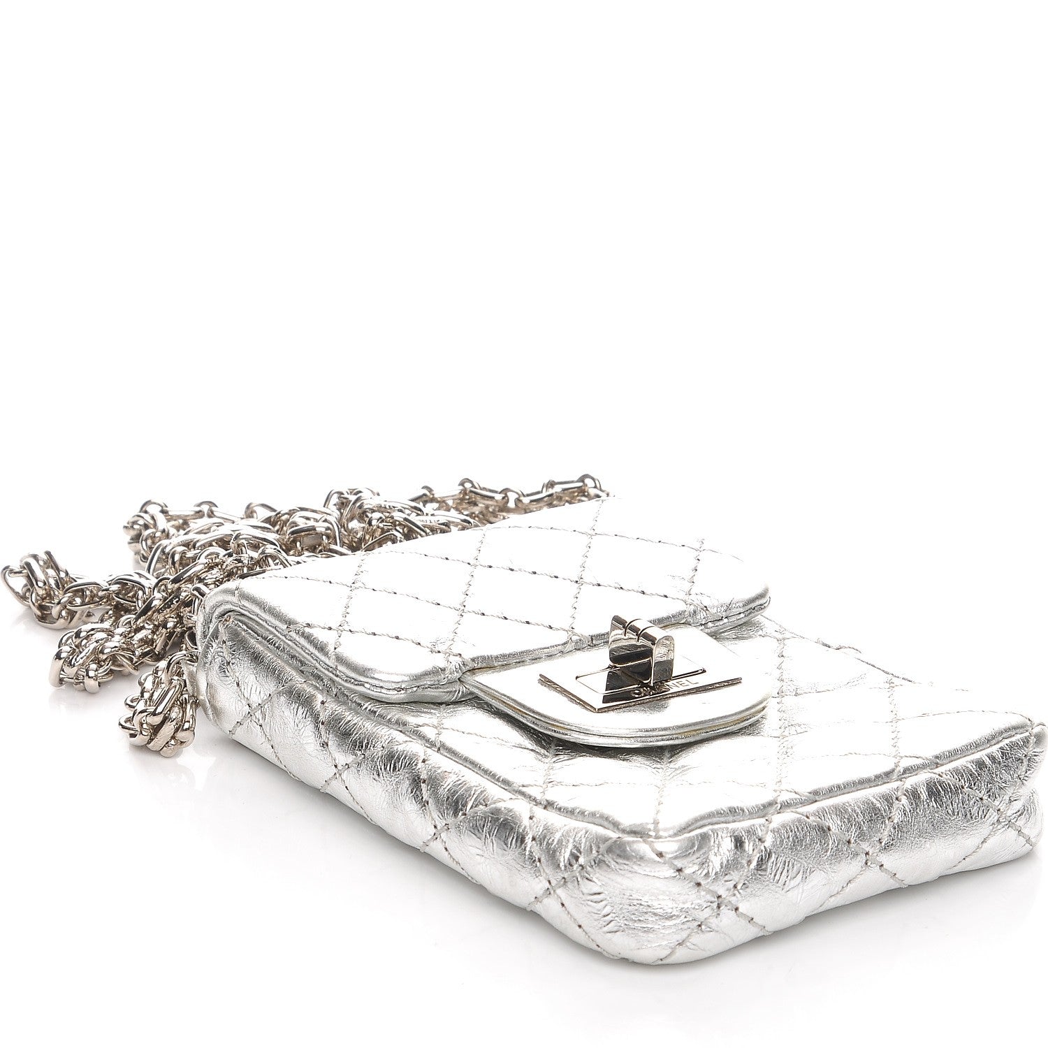 Chanel Aged Calfskin Quilted 2.55 Reissue Phone Case Silver 4 of 7