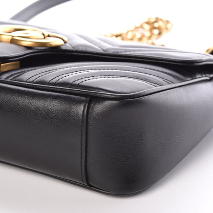 Gucci Calfskin Matelasse Small GG Marmont Shoulder Bag Black 8 of 9