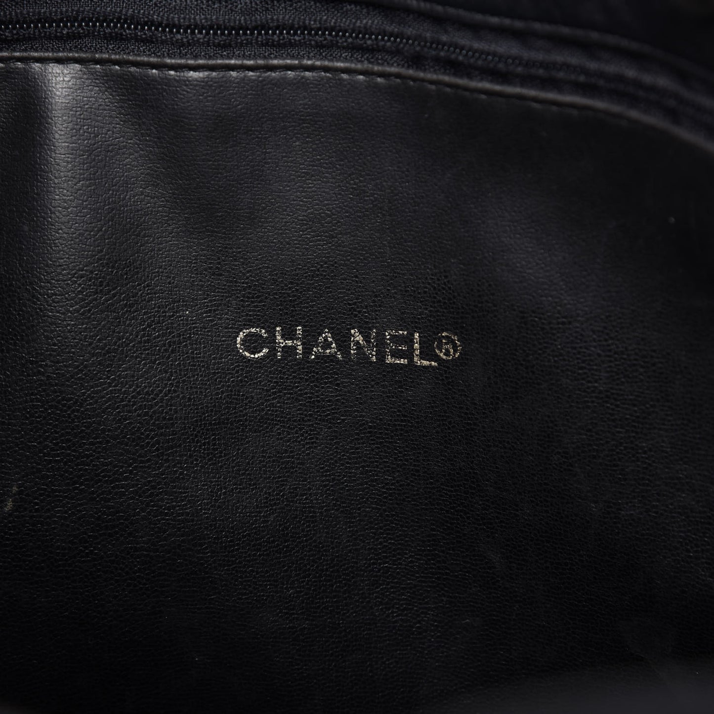 Lambskin Coated Canvas Shopping Tote Black