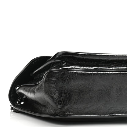 Saint Laurent Crinkled Calfskin Matelasse Monogram Medium Niki Chain Satchel Black 9 of 11