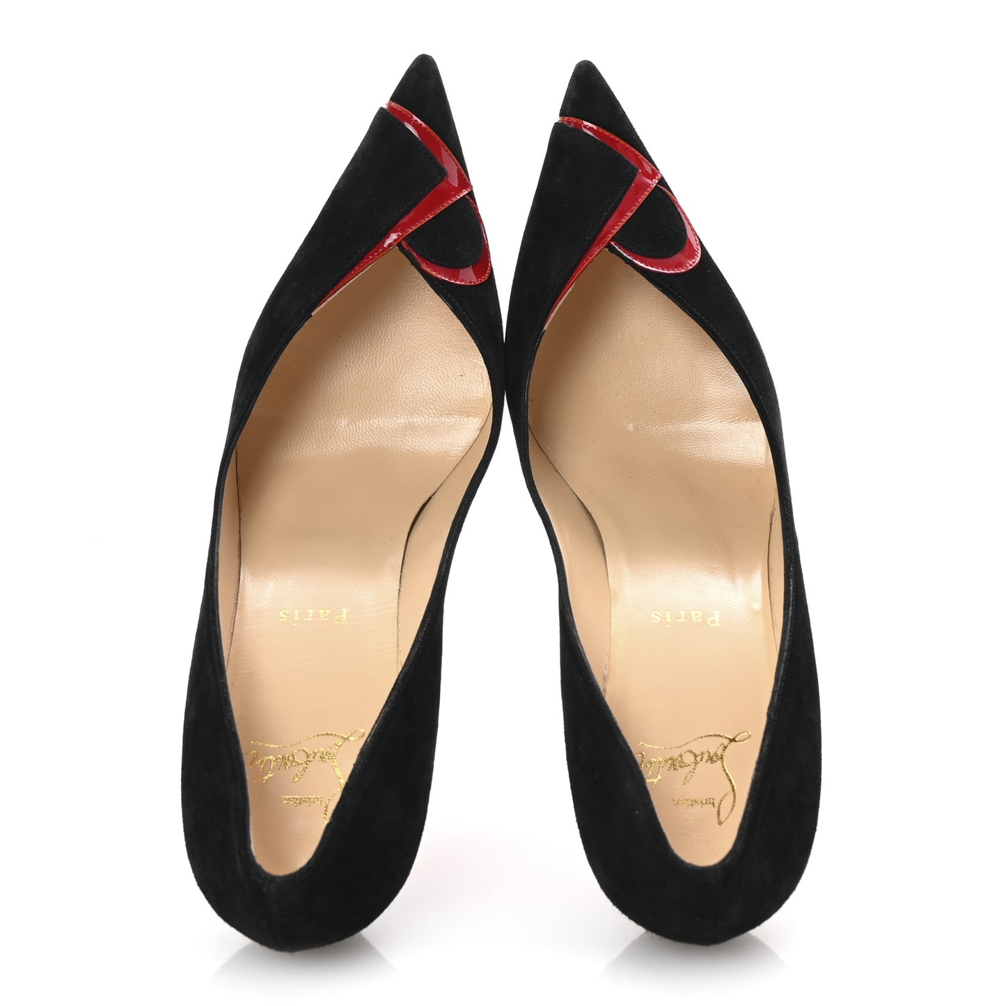 Veau Velours Patent CL 80 Pumps 39 Black Red