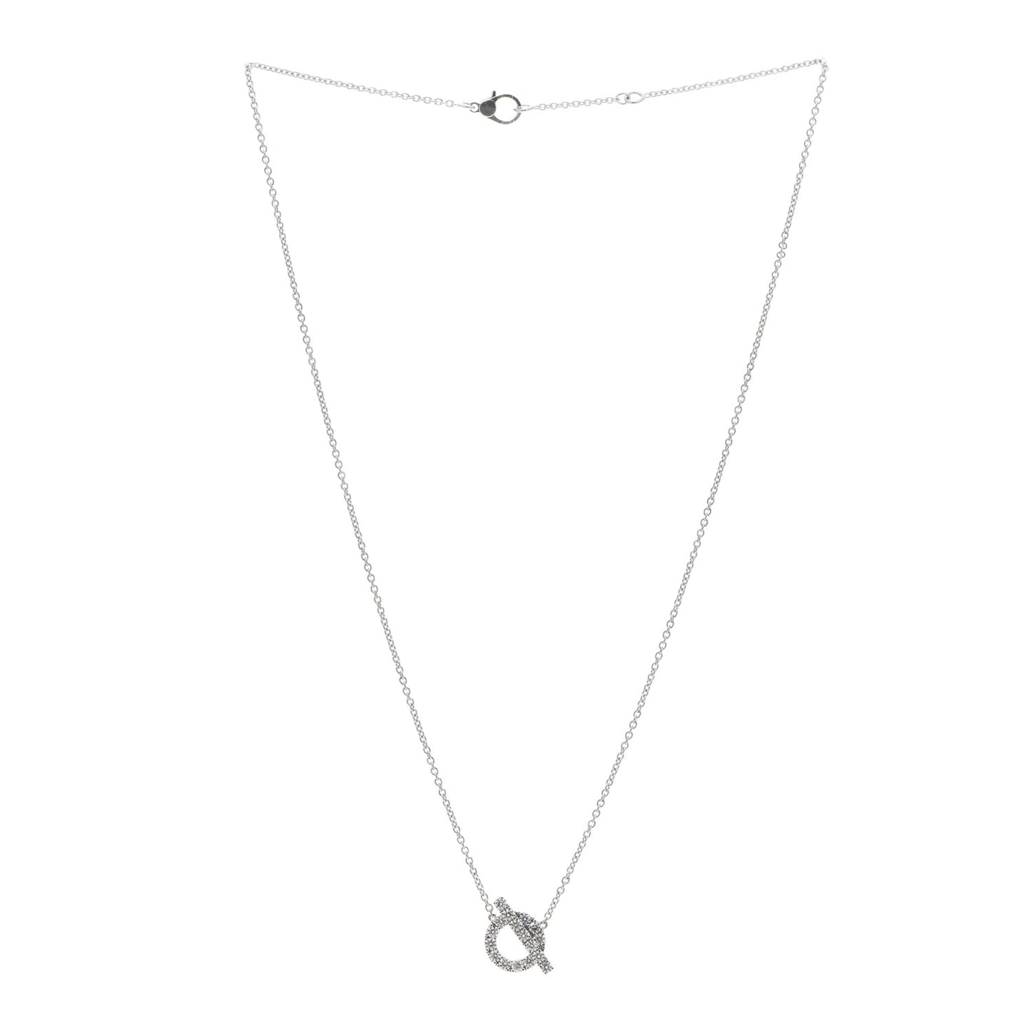 18K White Gold Diamond Finesse Pendant Necklace