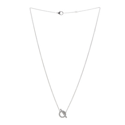Hermes 18K White Gold Diamond Finesse Pendant Necklace 3 of 5
