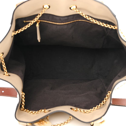 Fendi Vitello Grace King Karligraphy Chain Bucket Bag Nuvola Praline 5 of 11