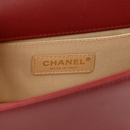 Chanel Lambskin Quilted Small Chain Detail Boy Flap Red 7 of 10