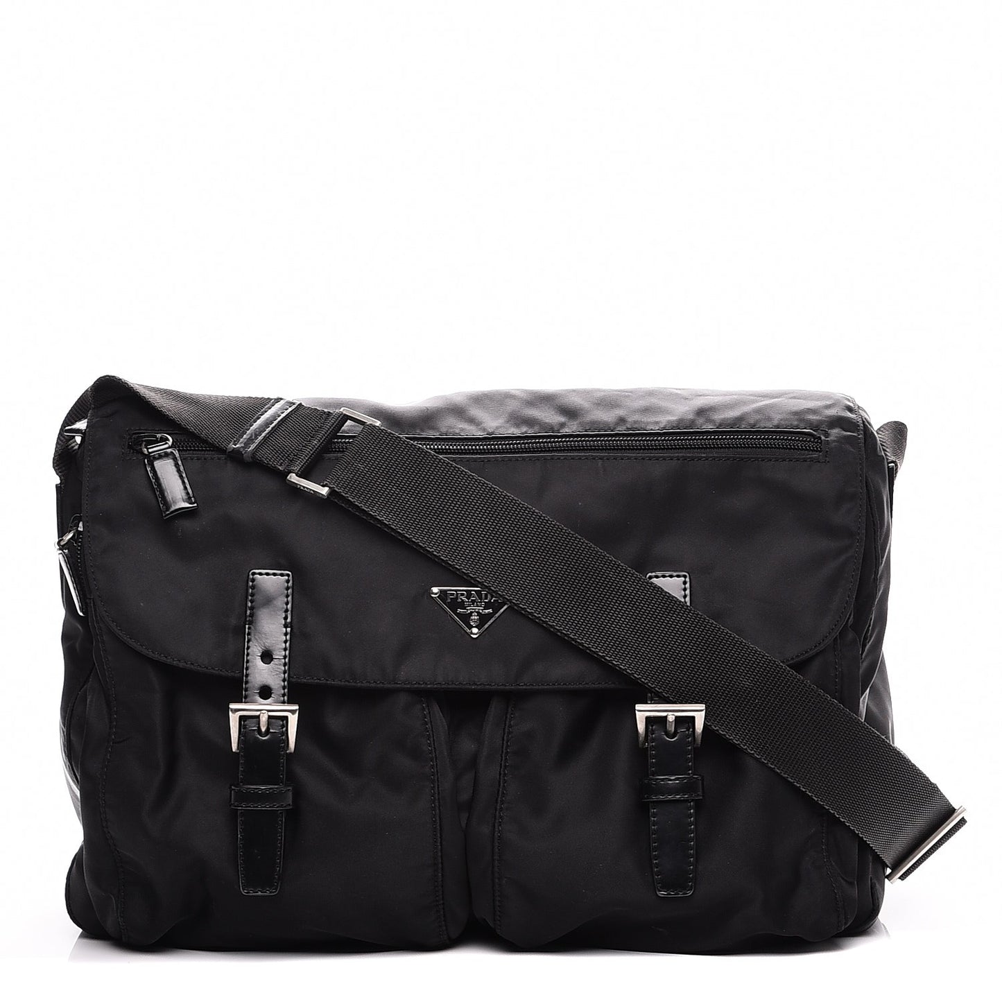Nylon Vela Messenger Bag Black