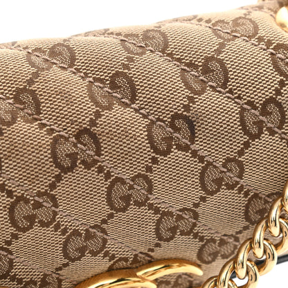 Gucci Monogram Matelasse Diagonal Mini GG Marmont Shoulder Bag Beige Black 11 of 11