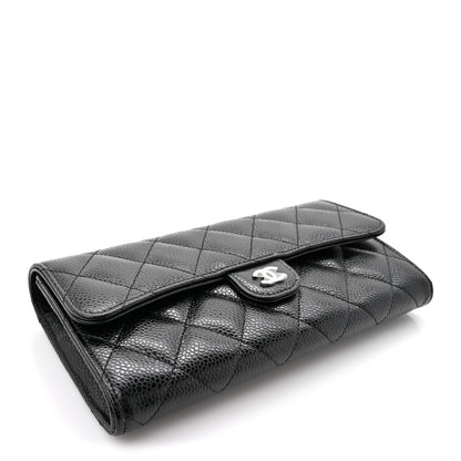 Chanel Caviar Quilted Large Gusset Flap Wallet Black 4 of 8