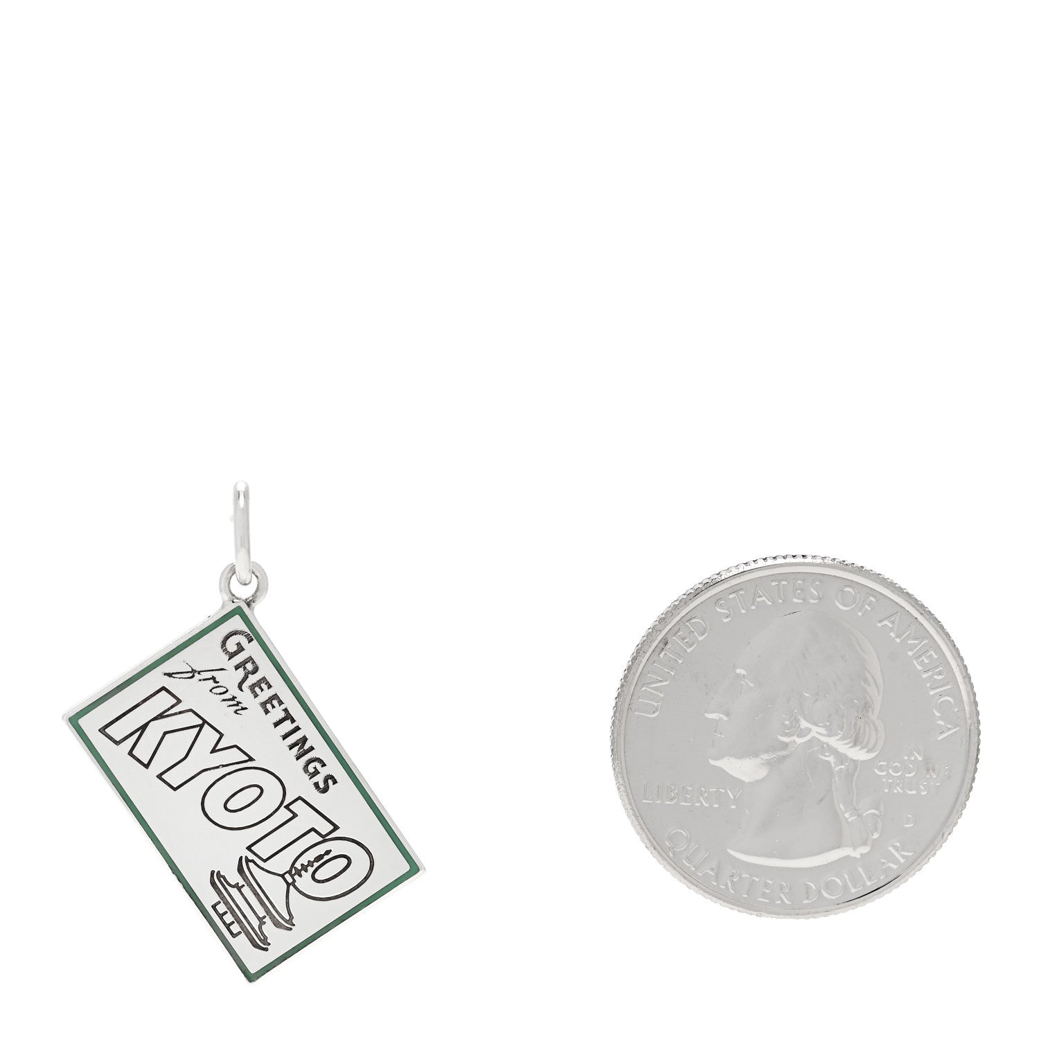 Tiffany Sterling Silver Enamel Kyoto Postcard Charm Blue 2 of 5