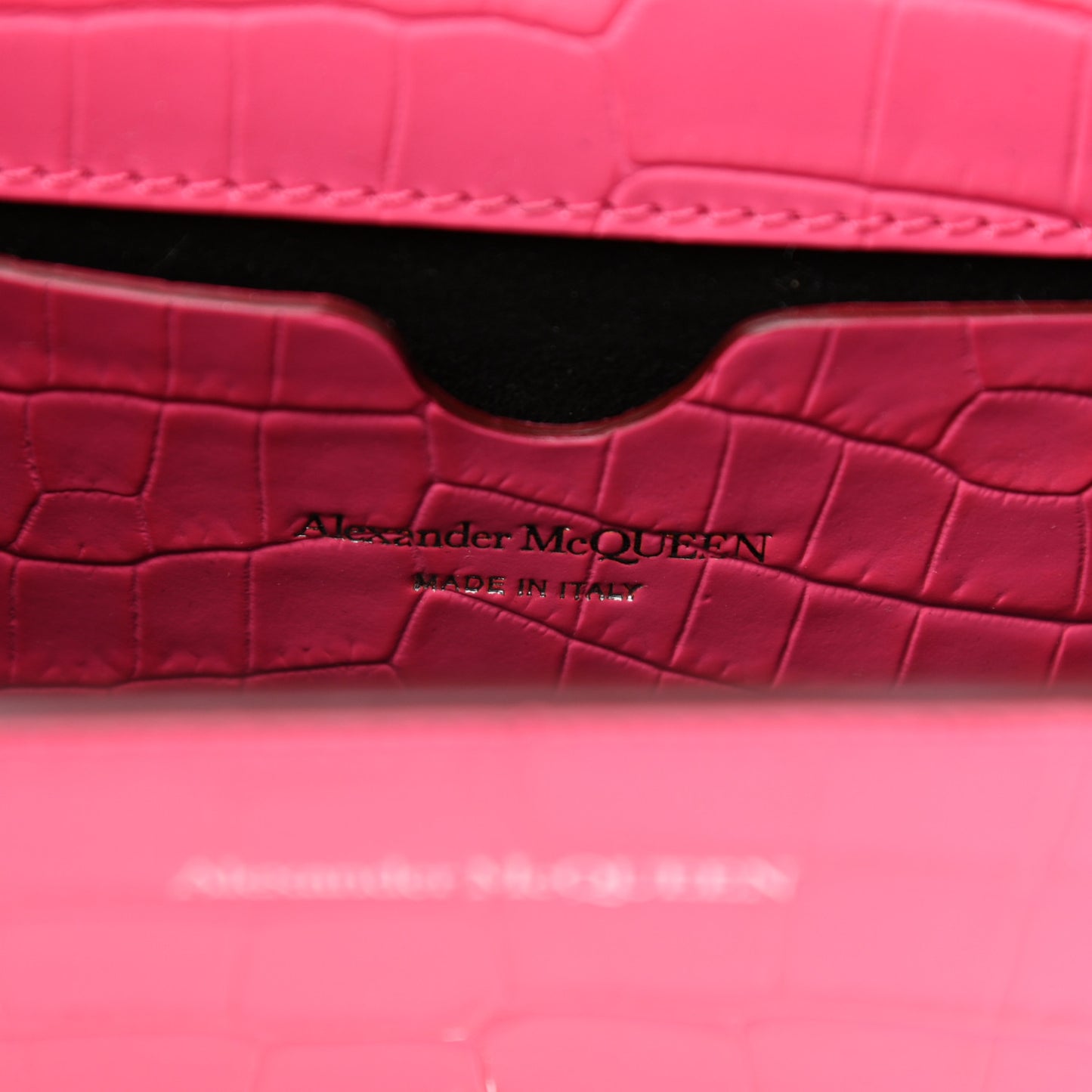 Shiny Crocodile Embossed Jeweled Satchel Peony Pink