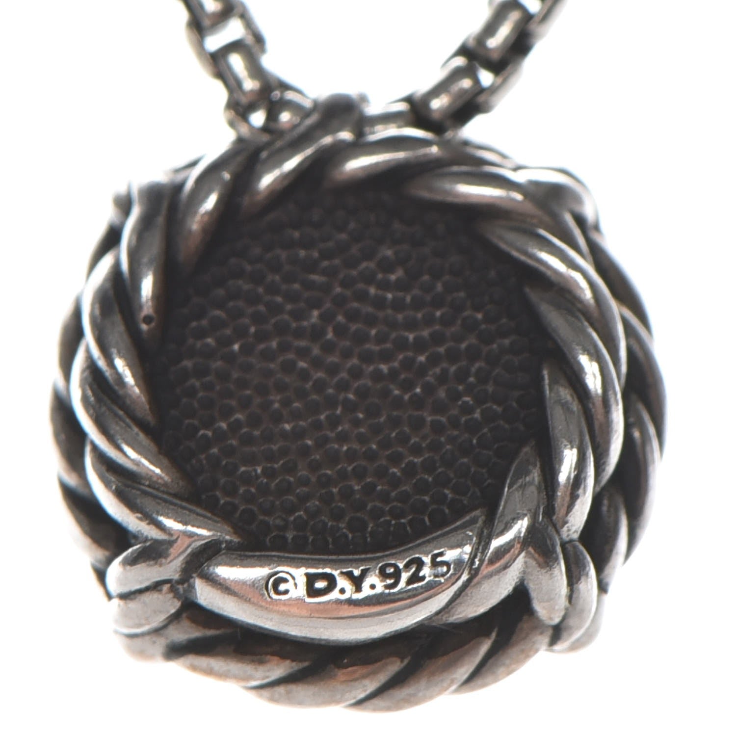 David Yurman Sterling Silver Black Orchid 8mm Petite Chatelaine Pendant Necklace 6 of 7