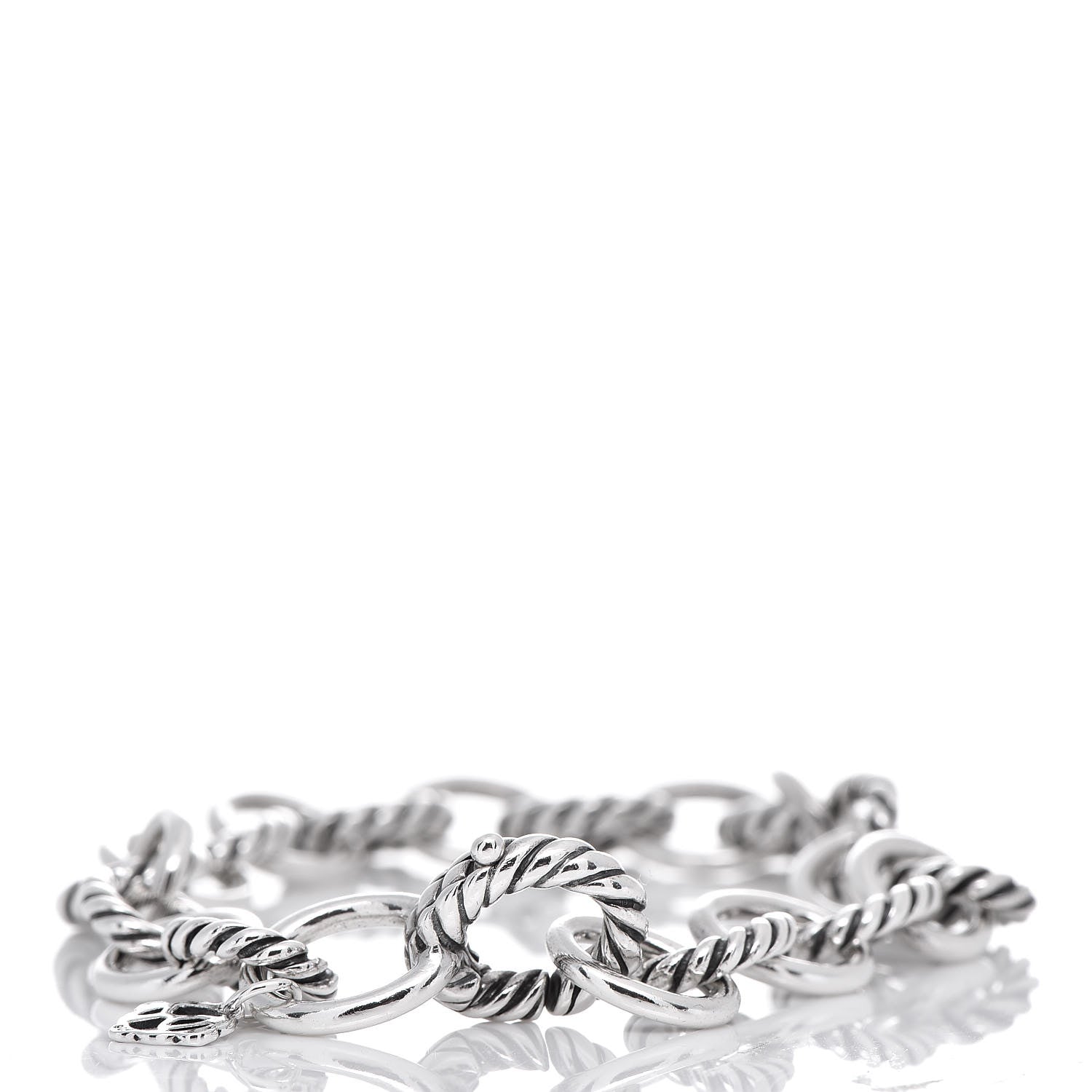 David Yurman Sterling Silver 10mm Medium Oval Link Bracelet 3 of 4