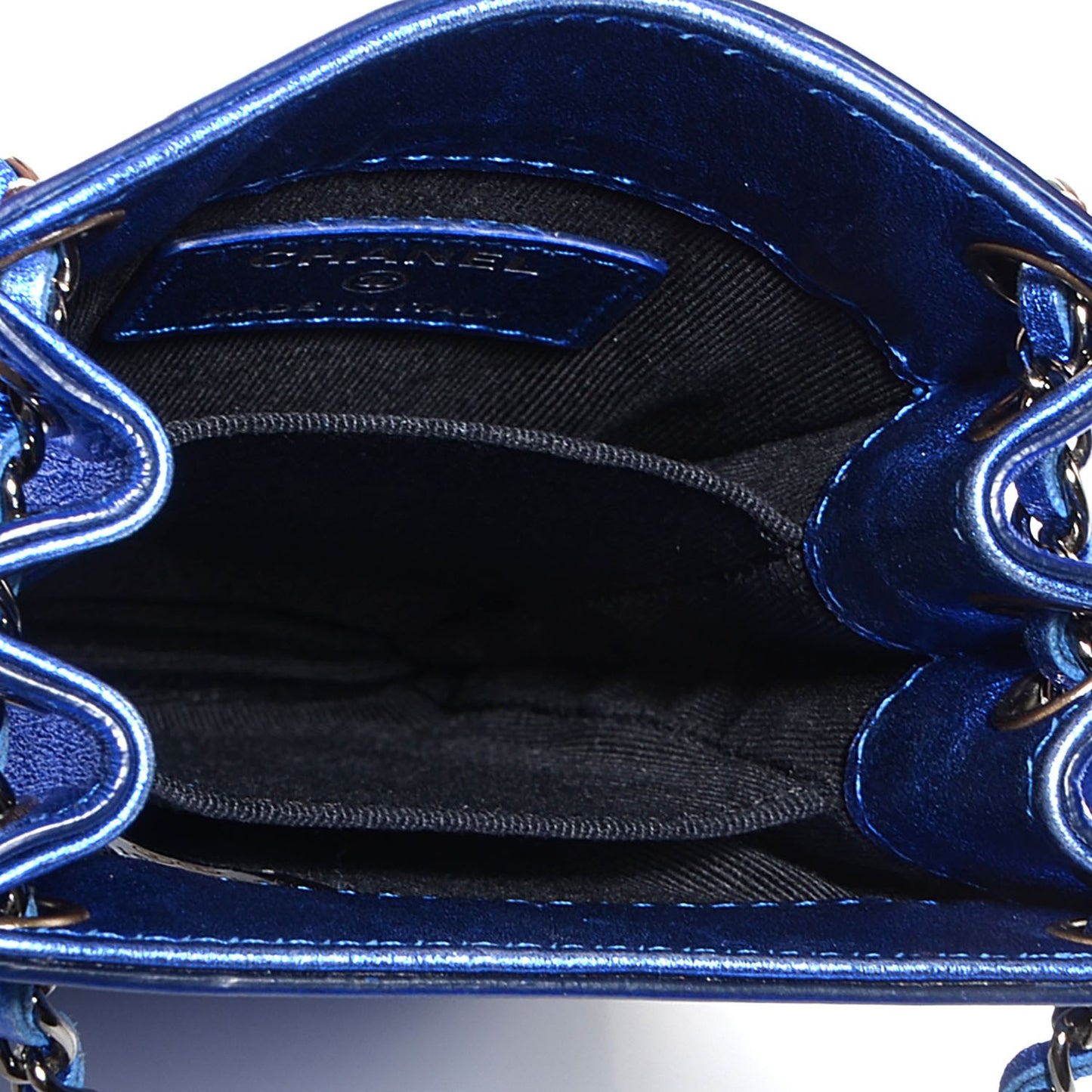 Patent Crossbody CC Phone Holder Blue