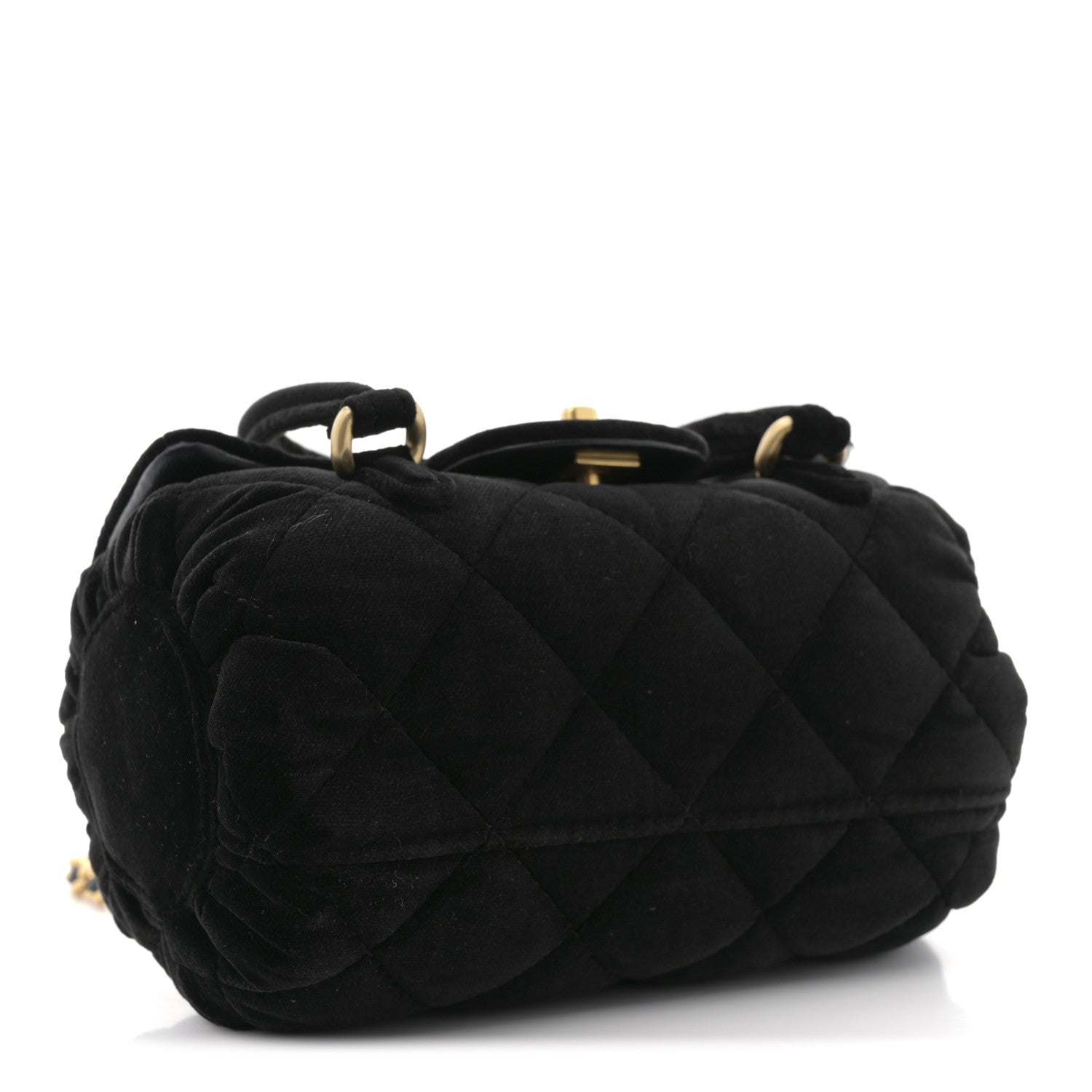 Chanel Velvet Quilted Mini Top Handle Flap Black 4 of 10