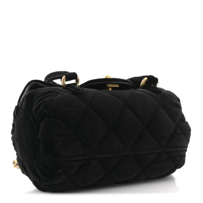 Chanel Velvet Quilted Mini Top Handle Flap Black 4 of 10