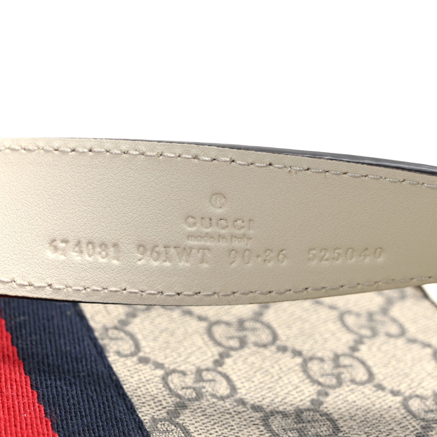 Gucci GG Supreme Monogram Web Small Ophidia Belt Bag 90 36 Beige Ebony White 8 of 11