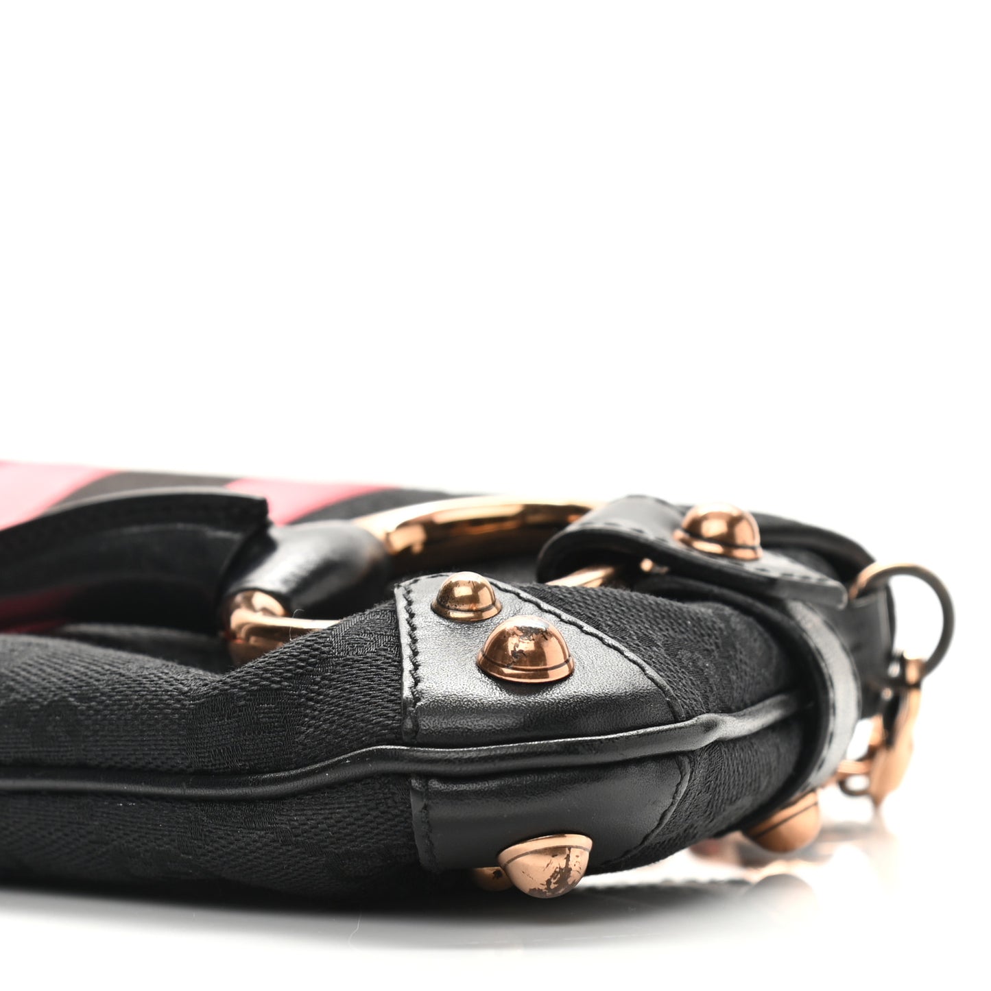 Monogram Horsebit Web Clutch Black