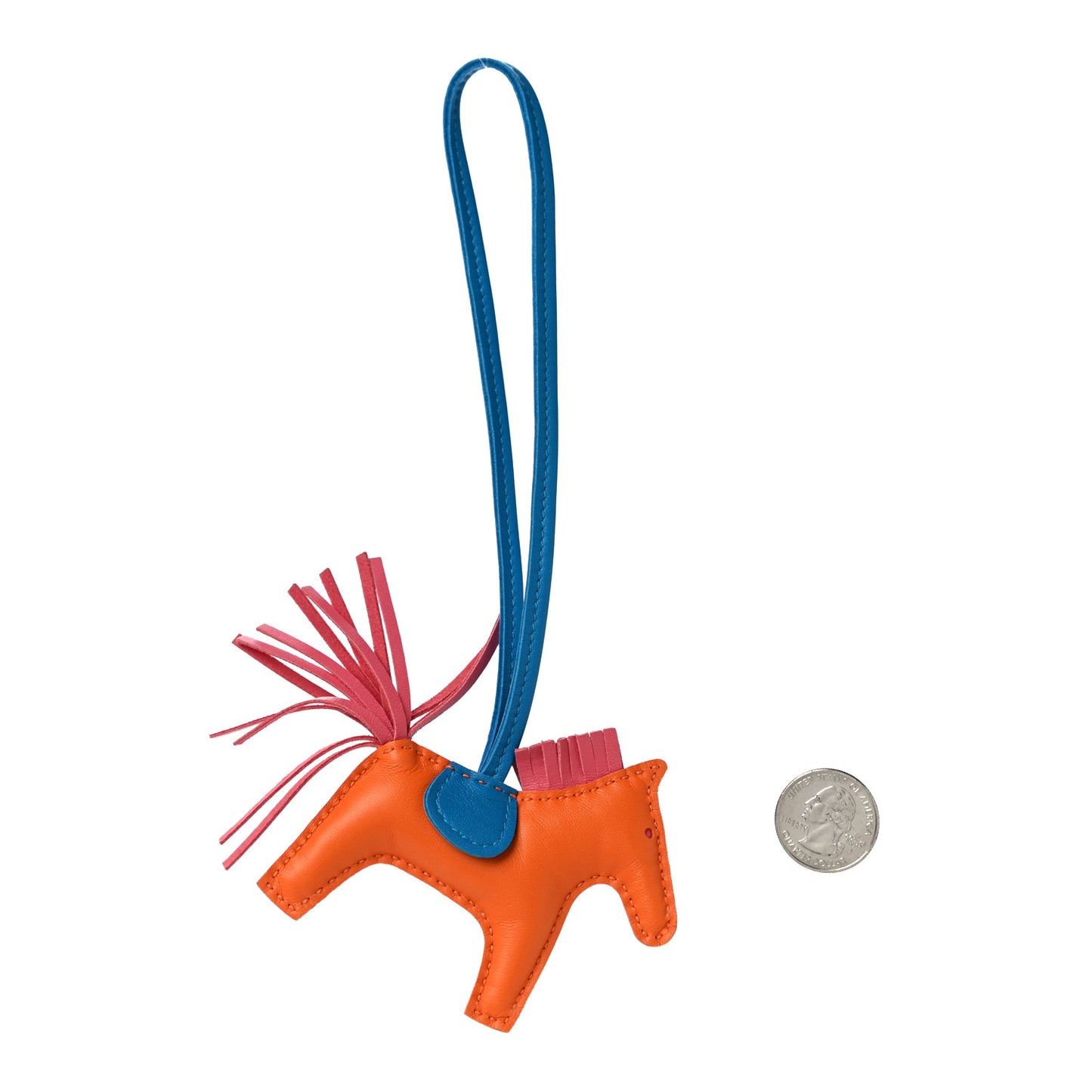 Milo Lambskin Grigri Rodeo Horse Bag Charm PM Orange Bleu Zanzibar Rose Azalee