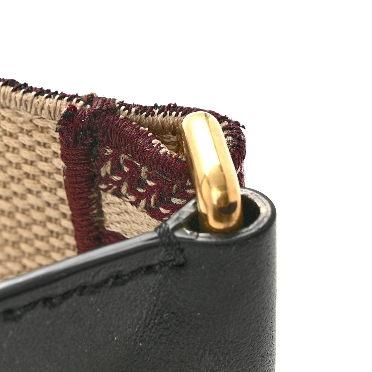 Christian Dior Canvas Embroidered Shoulder Strap Burgundy 6 of 6
