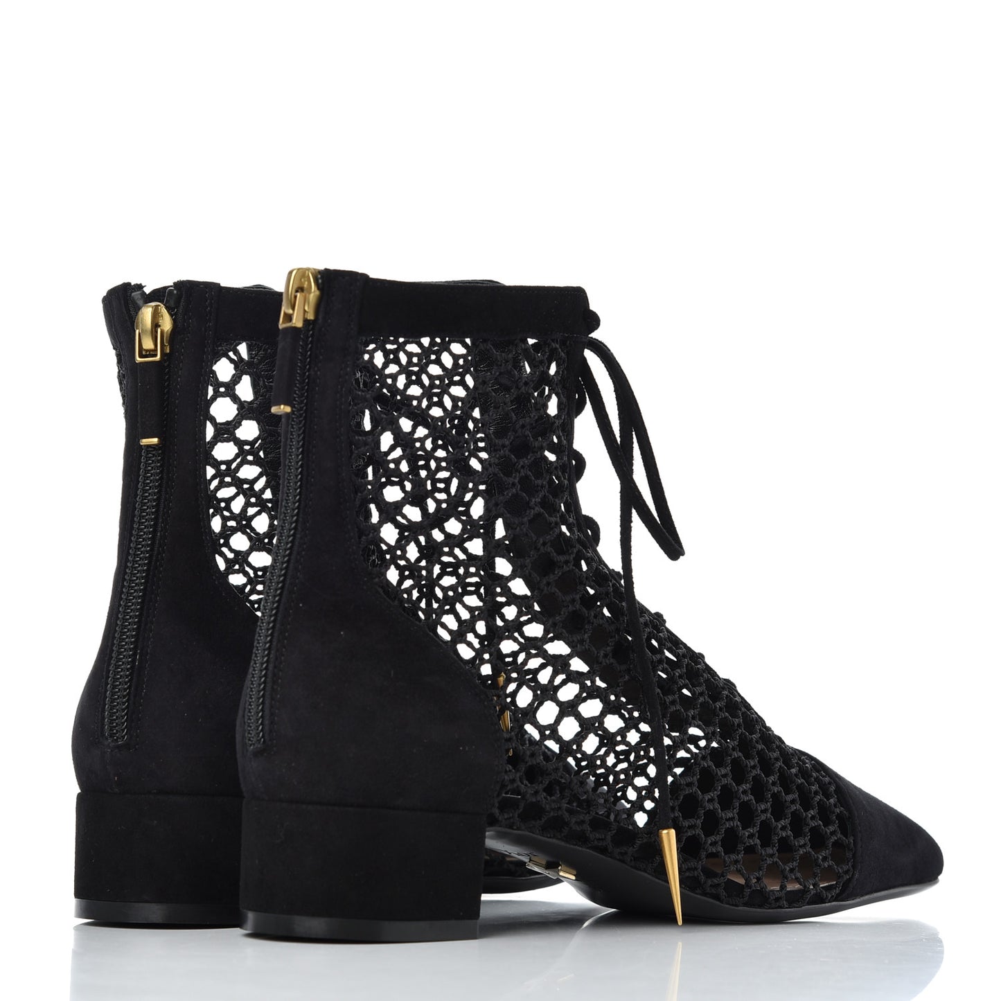 Suede Resille Naughtily-D 30mm Ankle Boots 37 Black