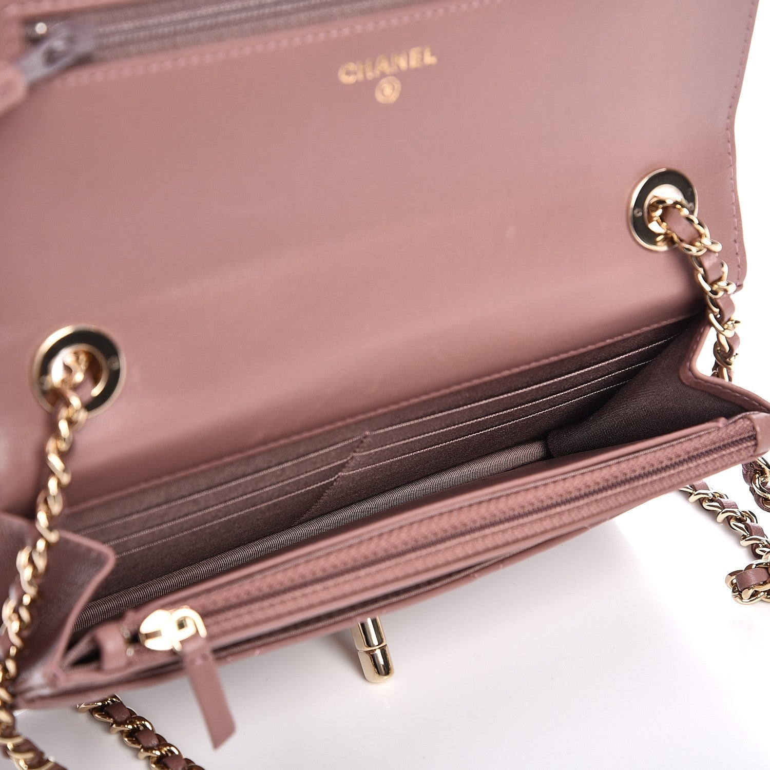 Chanel Lambskin Quilted Trendy CC Wallet On Chain WOC Pink 5 of 11