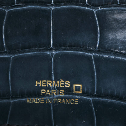 Hermes Shiny Alligator Kelly Pochette Blue Jean 16 of 17