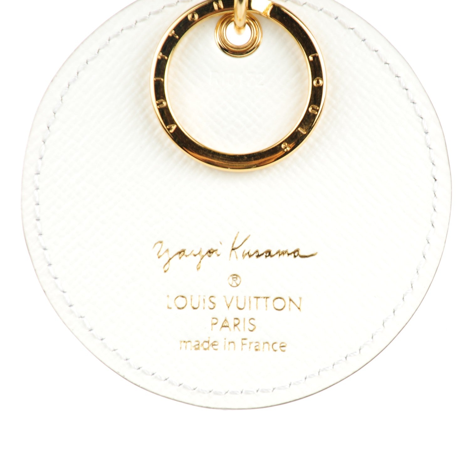 Louis Vuitton Monogram Kusama Town Key Ring White 3 of 6