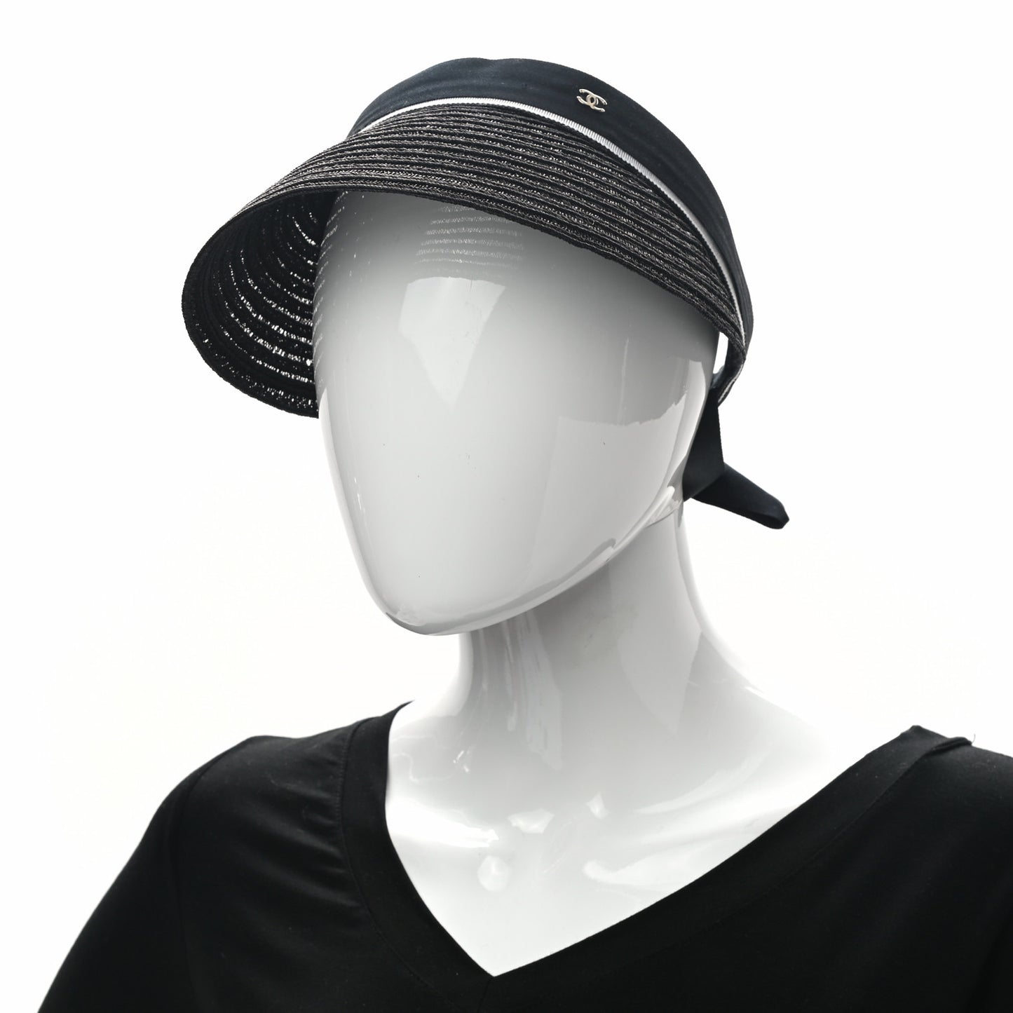 Abaca Cotton Ribbon Visor M Black
