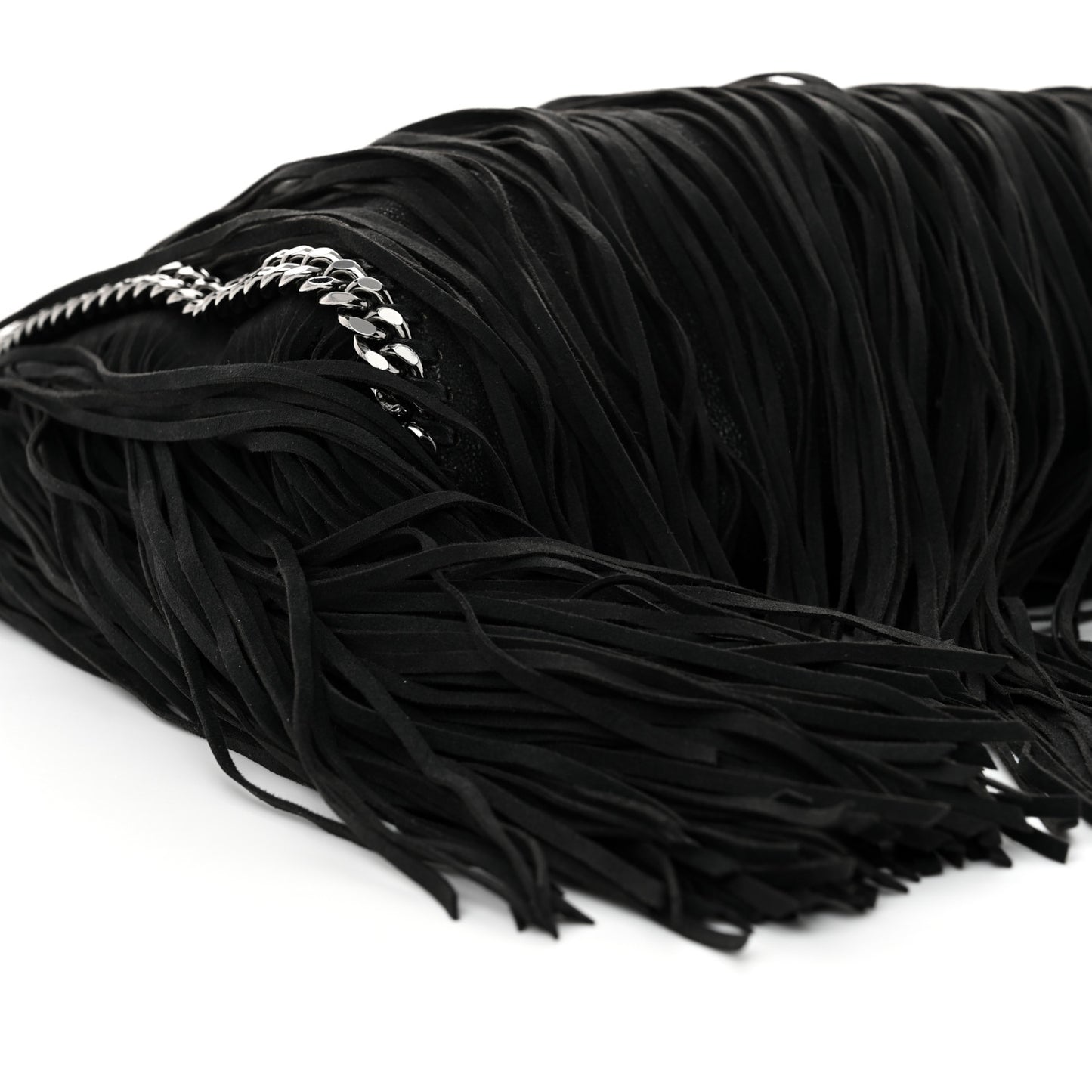 Eco Suede Fringe Falabella Tote Black