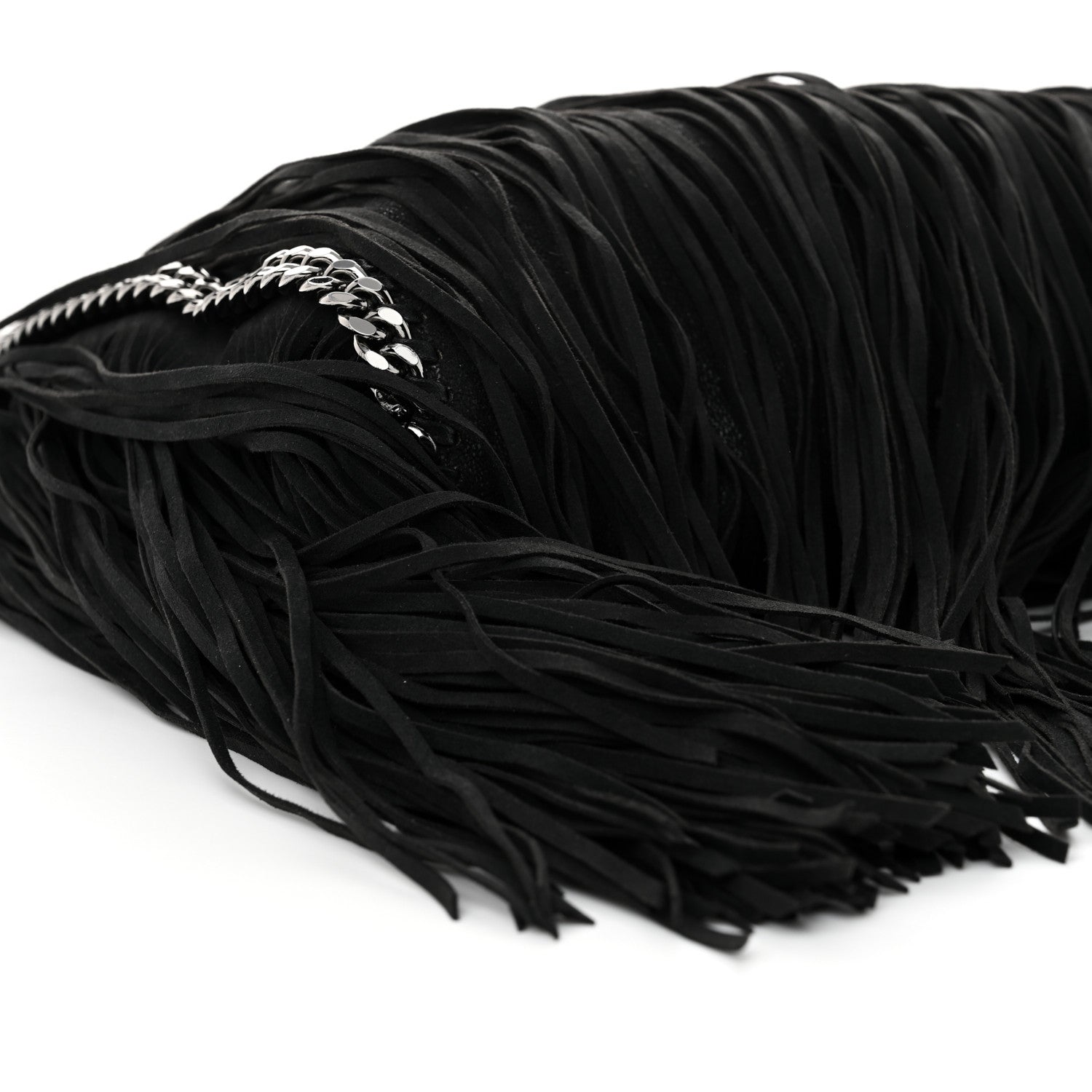 Stella McCartney Eco Suede Fringe Falabella Tote Black 9 of 10