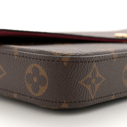 Louis Vuitton Monogram Pochette Felicie Chain Wallet Fuchsia 9 of 10