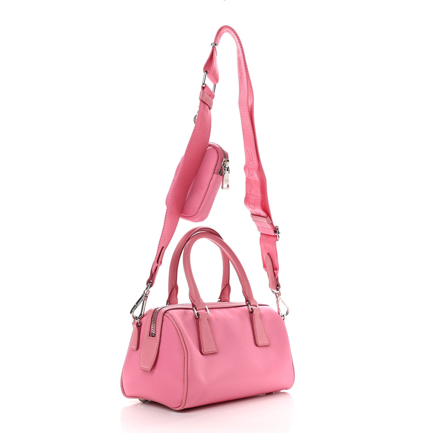 Tessuto Nylon Saffiano Re-Edition 2005 Top Handle Crossbody Bag Rosa