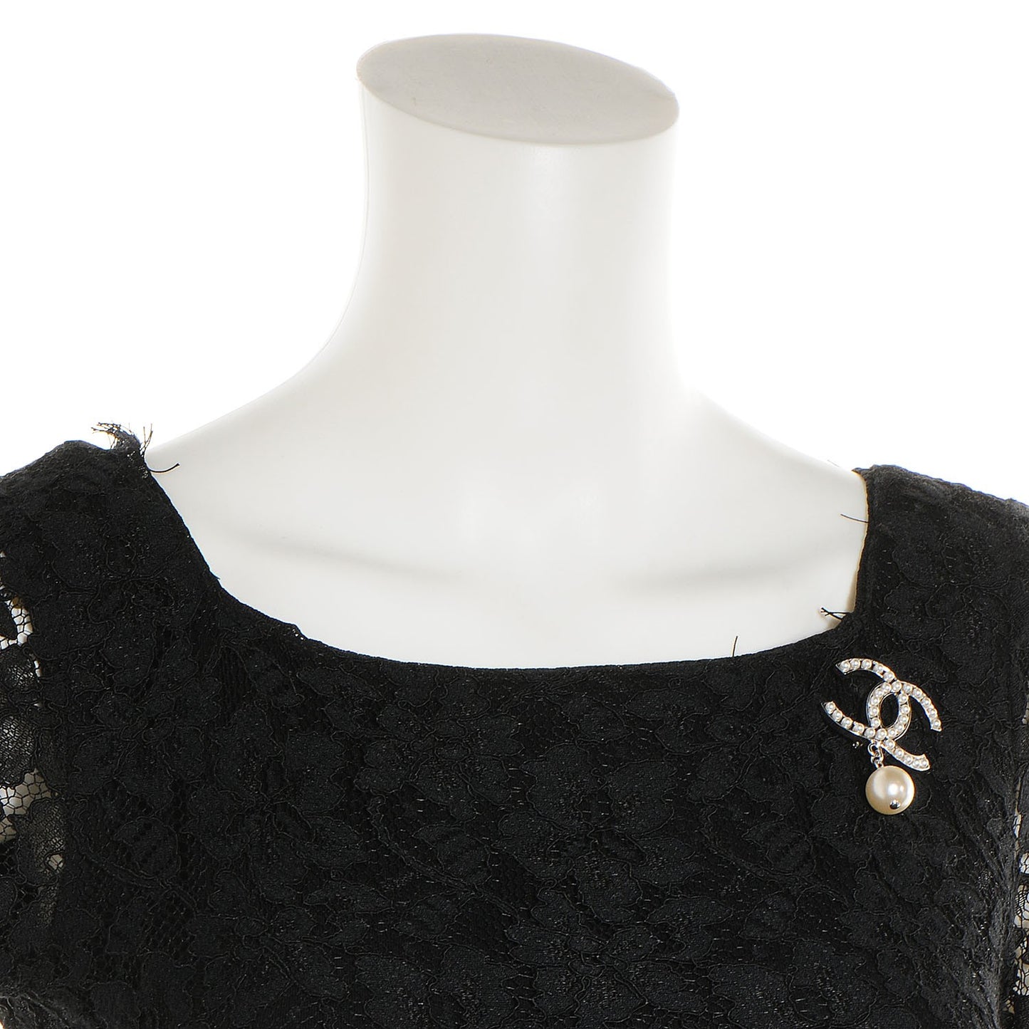 Pearl CC Drop Brooch Silver