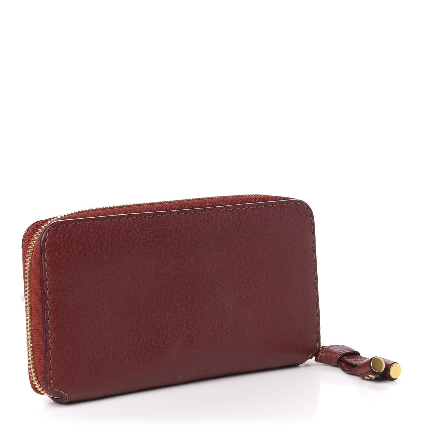 Grained Calfskin Marcie Long Zip Around Wallet Red