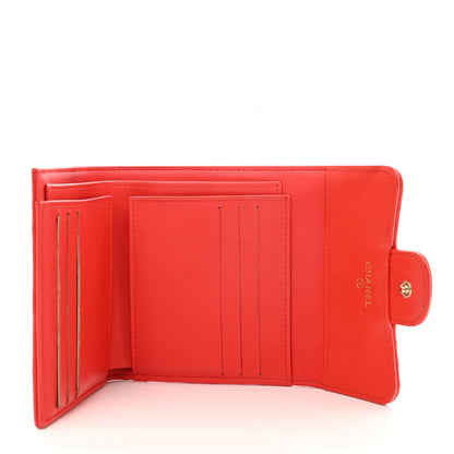 Chanel Caviar Quilted Compact Flap Wallet Red 5 of 10