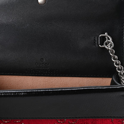 Gucci Velvet GG Monogram Super Mini Dionysus Shoulder Bag Red Cipria Black 8 of 9