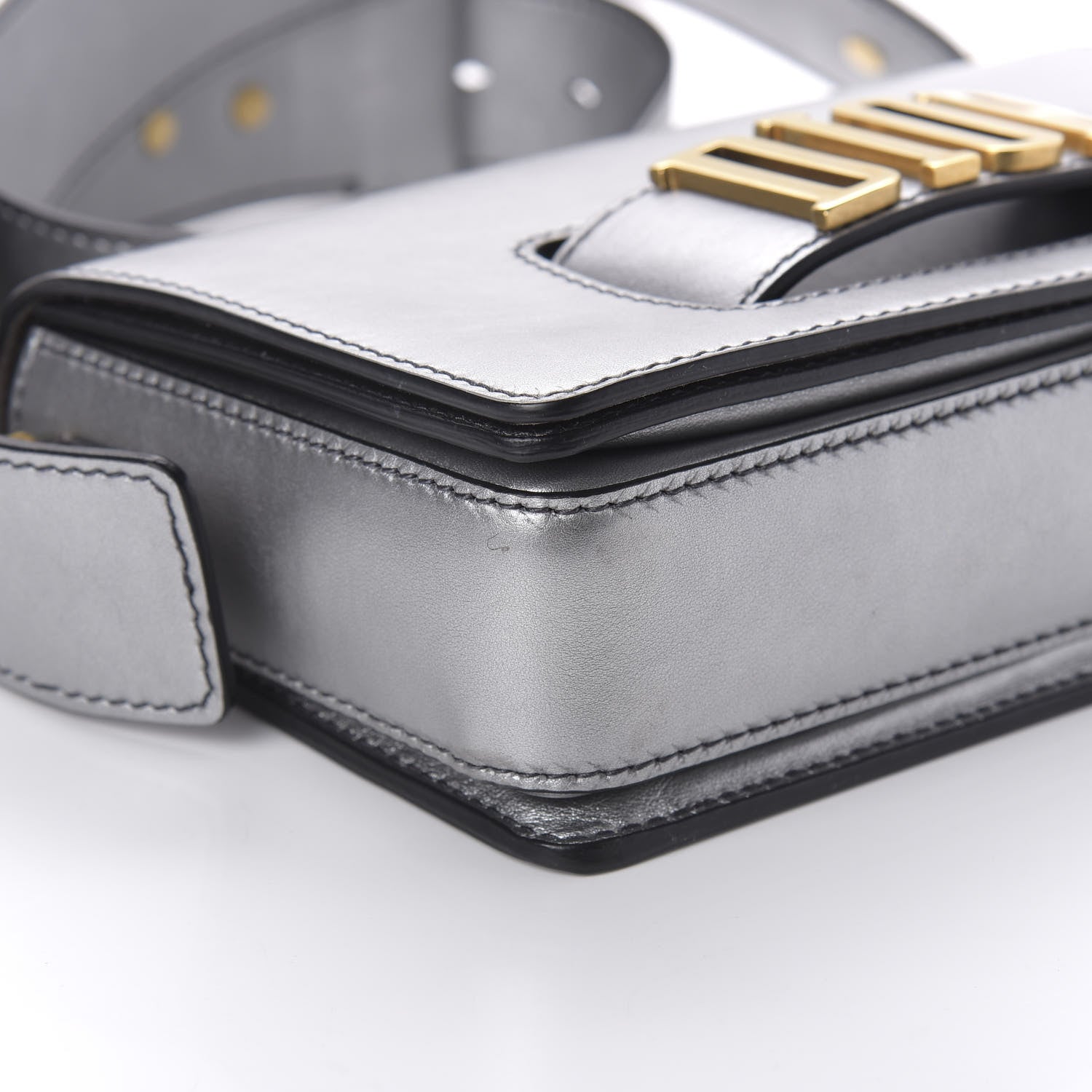 Christian Dior Metallic Smooth Calfskin Dio(r)evolution Flap Bag Silver 6 of 9