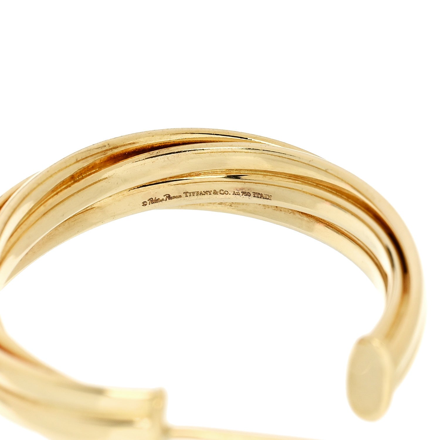 Tiffany 18K Yellow Gold Paloma Picasso Small Melody Hoop Earrings 4 of 5