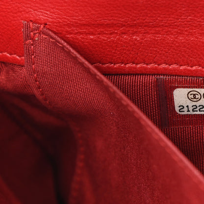 Chanel Lambskin Quilted Small Zipped Boy Pouch Red 9 of 14