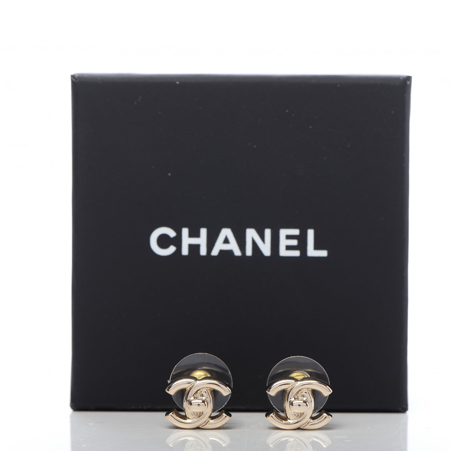 Metal CC Turnlock Earrings Gold