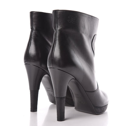 Chanel Lambskin Short Ankle Boots 39.5 Black 4 of 9