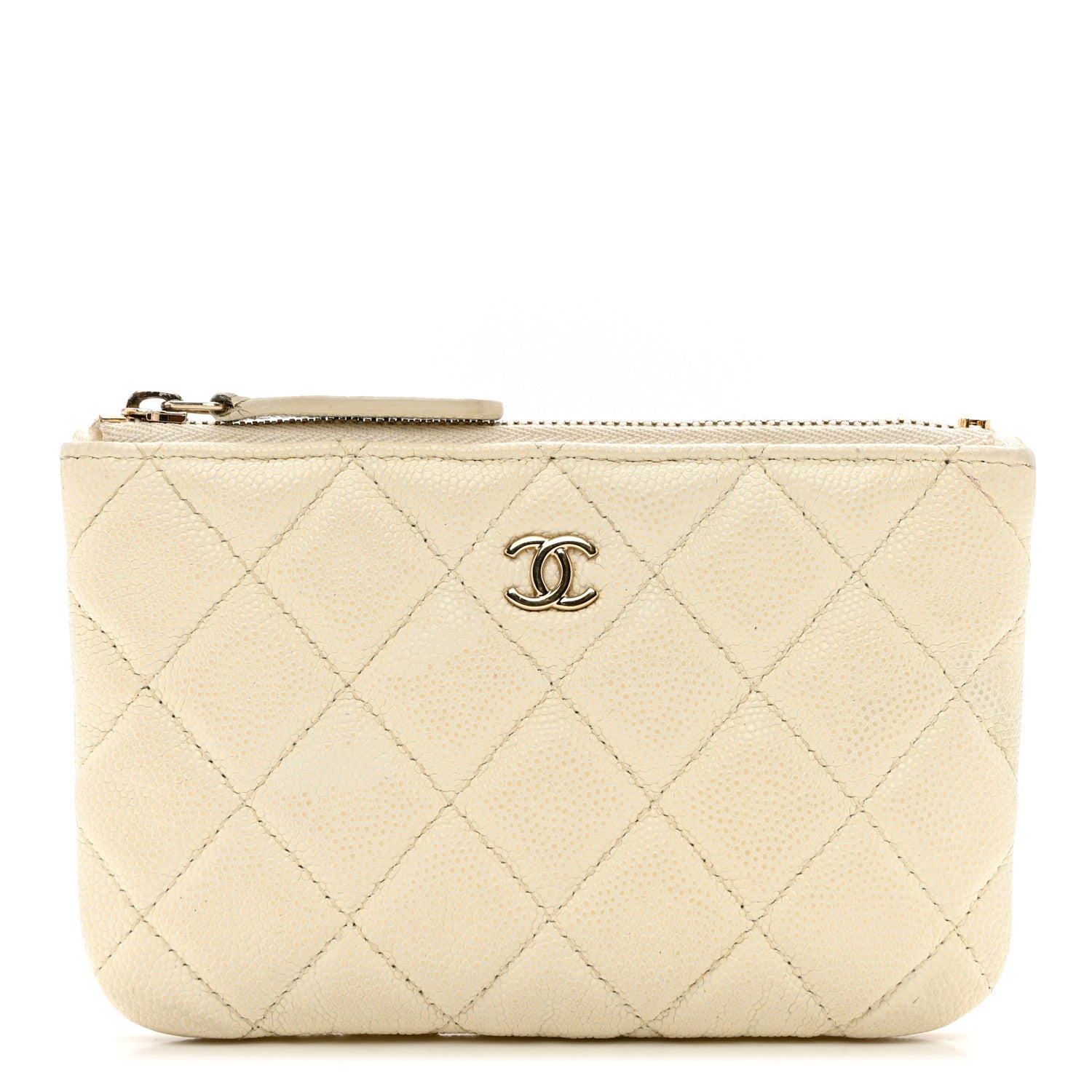 Chanel Caviar Quilted Small Cosmetic Case Light Beige 1 of 8