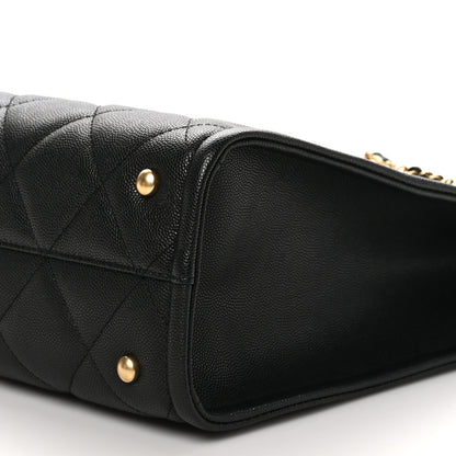 Chanel Caviar Quilted Chain Large Shopping Tote With Coin Purse Black 10 of 10
