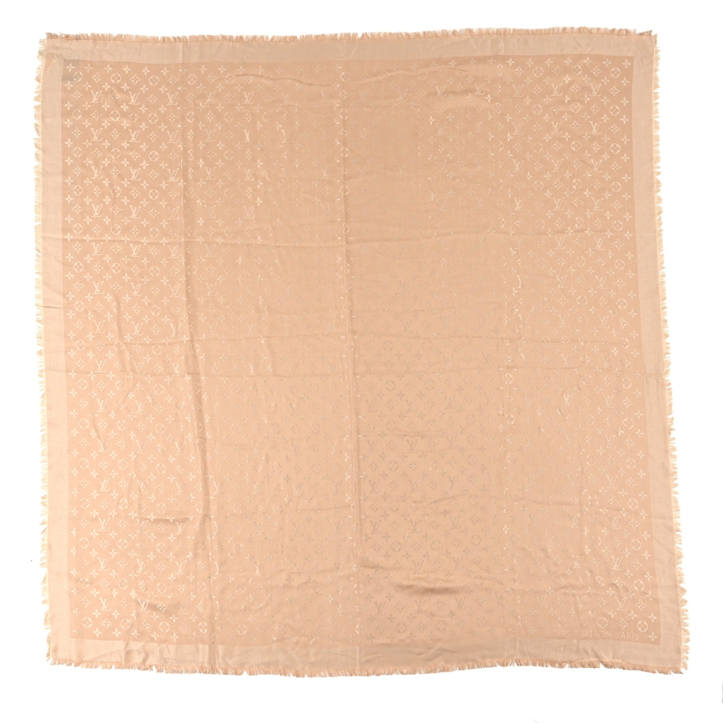 Silk Wool Monogram Shawl Dune
