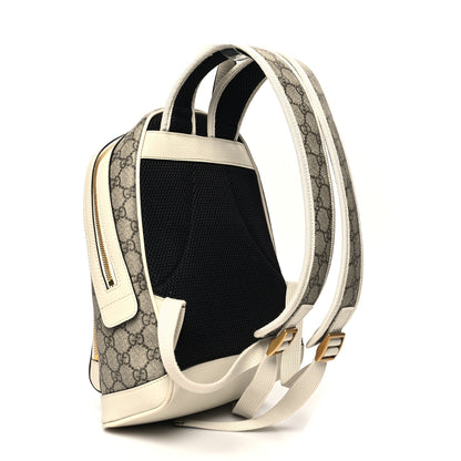 Gucci GG Supreme Monogram Textured Calfskin Web Small Ophidia Day Backpack Beige Ebony Mystic White 3 of 11